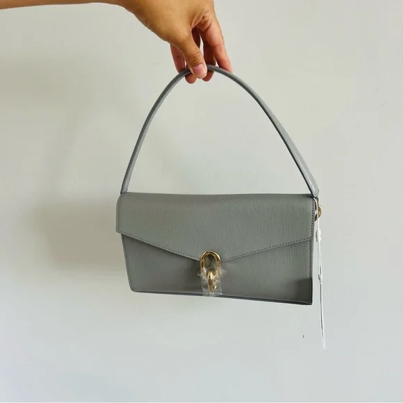 NEW ANINE BING colette bag in grey saffiano - Picture 5 of 12